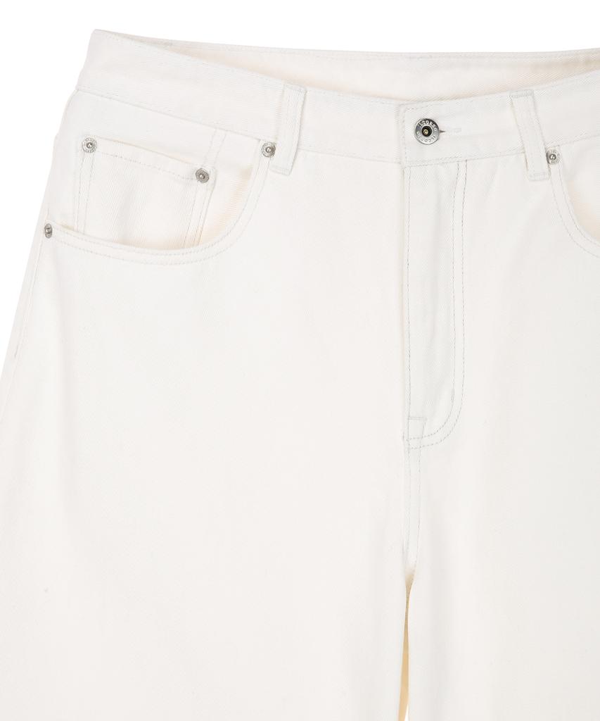IL CORSO Curved Wide Denim Pants Cream