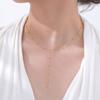Jewelry, Stainless Steel Bead Chain Y-Shaped Wind Versatile Necklace Plated 18K Gold Nc-1970
