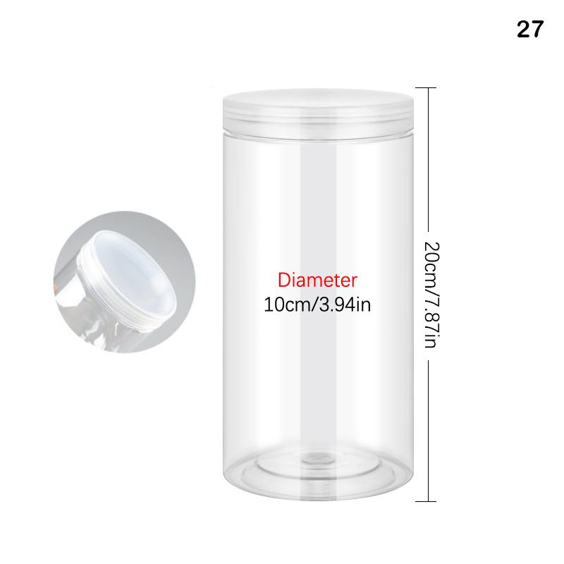 Plastic Packing Bottle Pet Clear Empty Seal Bottle Circular Bucket Storage Biscuit Jar Food Grade Sealed Cans Tank Container