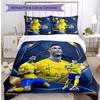 Set Lenzuola Stampate Cristiano Ronaldo 3 Pezzi Copriletto Accogliente Traspirante come Regalo per Inaugurazione Casa o Festa
