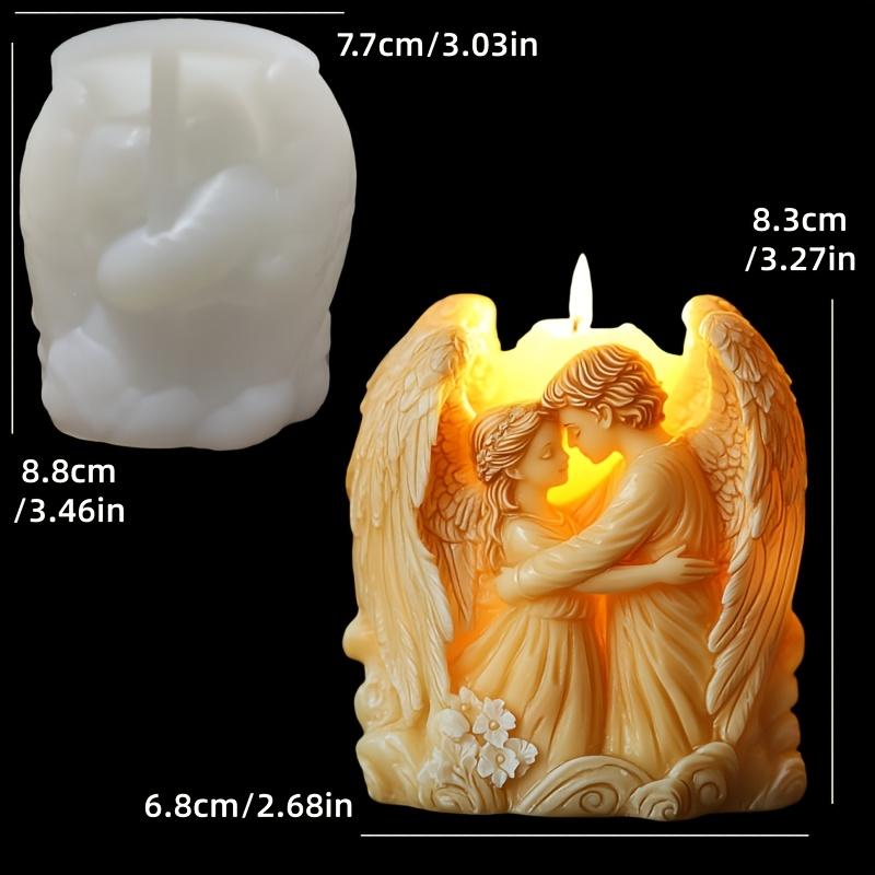 Couple Angel Hug Scented Candle Silicone Mold Wings Angel Boy Angel Girl Hug Scented Resin Mould Wings Angels Plaster Molds
