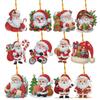 Weihnachtsthema 2D/Flach DIY Strass Diamant Malerei Fensteranhänger Einseitig Bohren Diamant Malerei Anhänger DIY Heimdeko Hängeanhänger