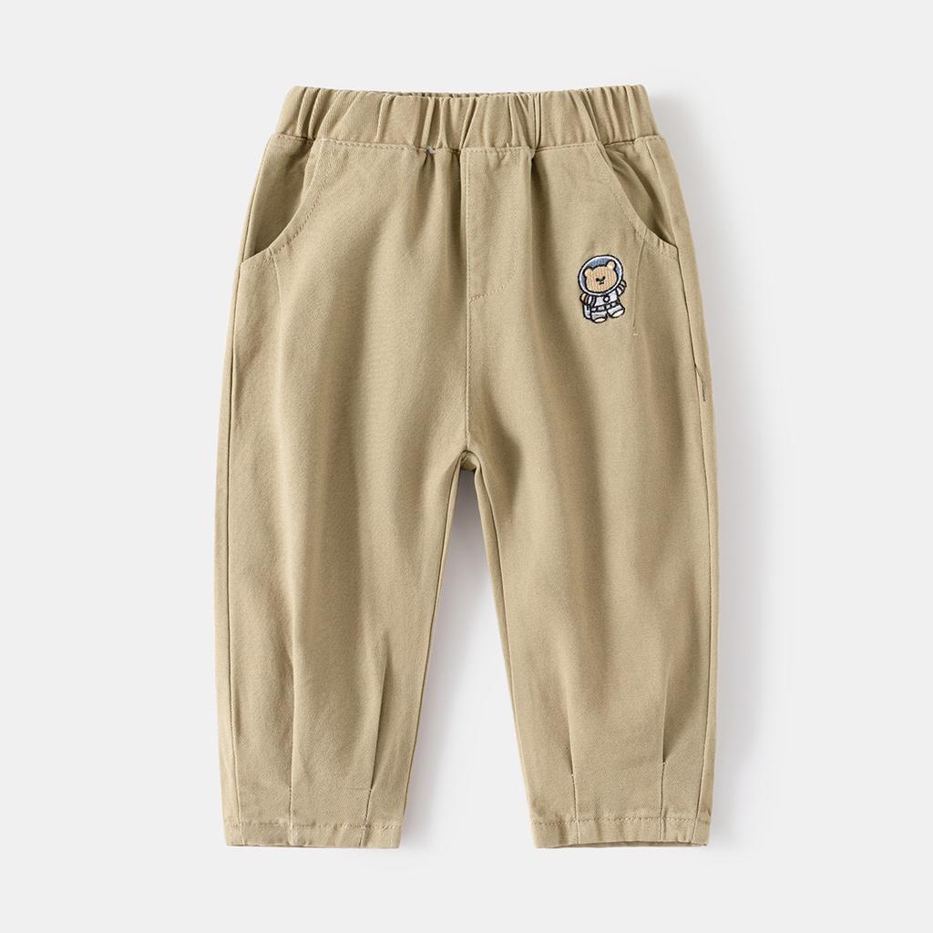 Spring New Products Children's Pants Boys' Pants Baby Embroidery Label Fashion Casual Solid Color Pants