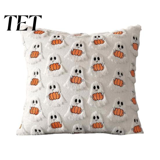 Decorative Pillow Covers for Couch Plush Pumpkin Cushion Cover, Halloween Throw 18 X Cases Inches Maple Leaf Case Sofa Cozy Fall Decor Themed