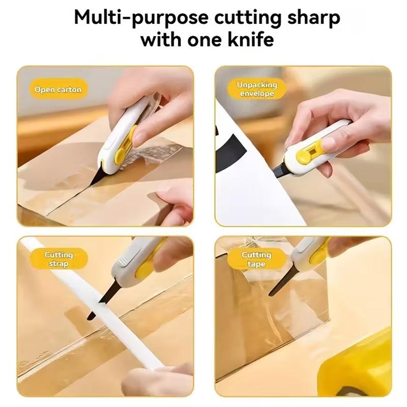 Mini Portable Box Cutter Magnetic Box Opening Knife With Safety Lock Cute Fridge Magnet Home Unboxing And Office Paper Cutting