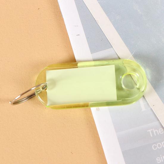 50Pz Portachiavi con Carta Etichetta Bianca Integrata Copertura Protettiva Impermeabile Antigraffio Etichette per Chiavi d'Ufficio Codificate a Colori