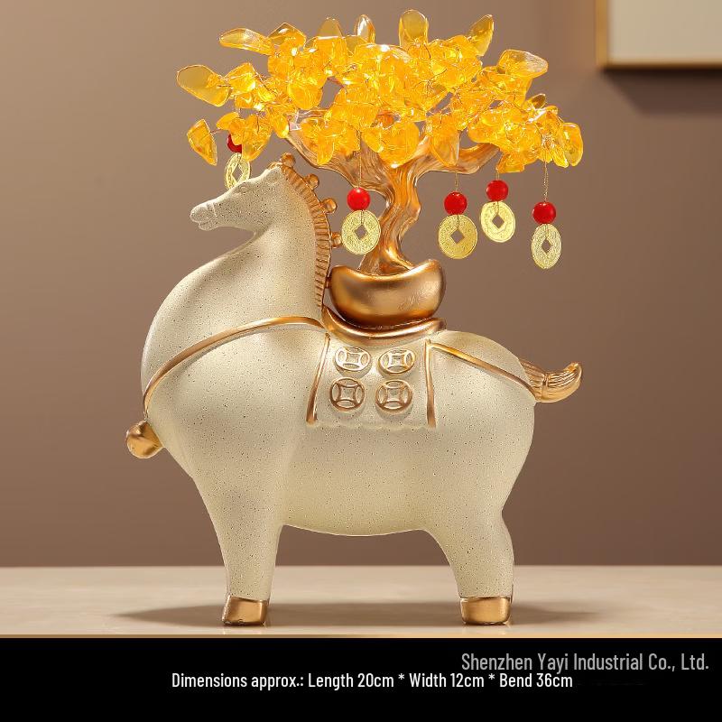 LISM Chinese Style Lucky Horse Desktop Ornament