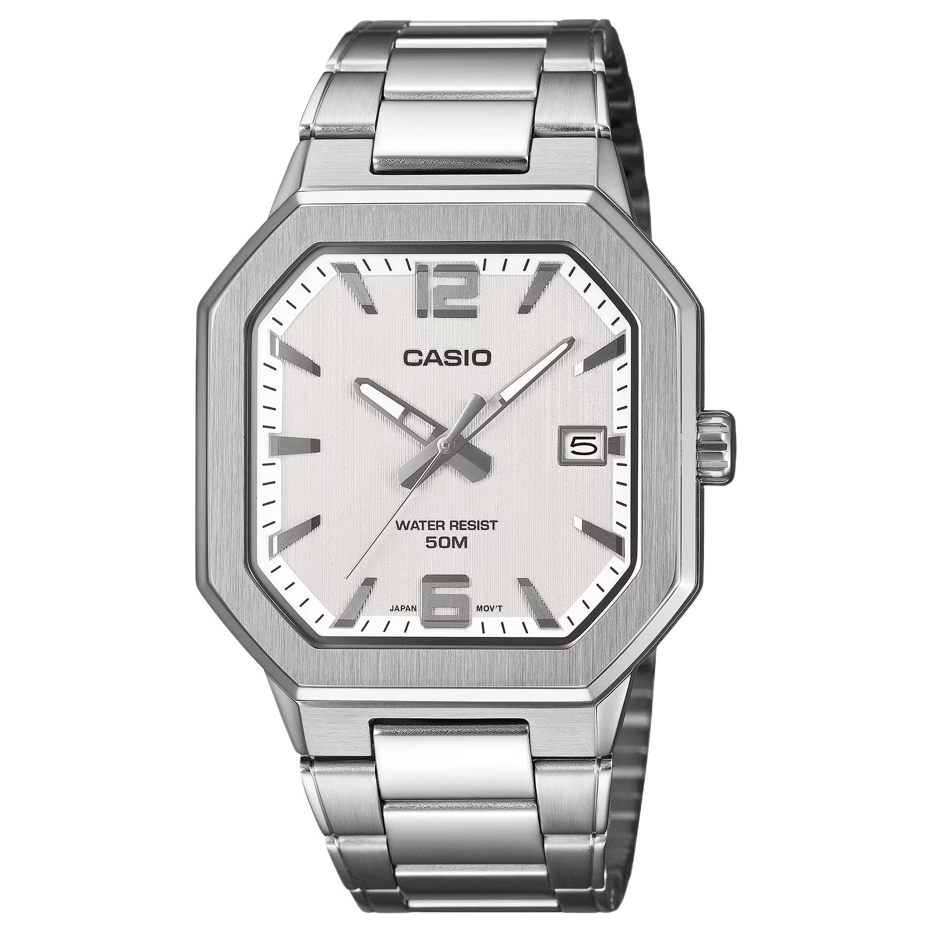 Casio Standard Series 50M Waterproof Casual Fashion Quartz Movement Stainless Steel Strap Men watches Gray MTP-B195D-7AV Gray Dial