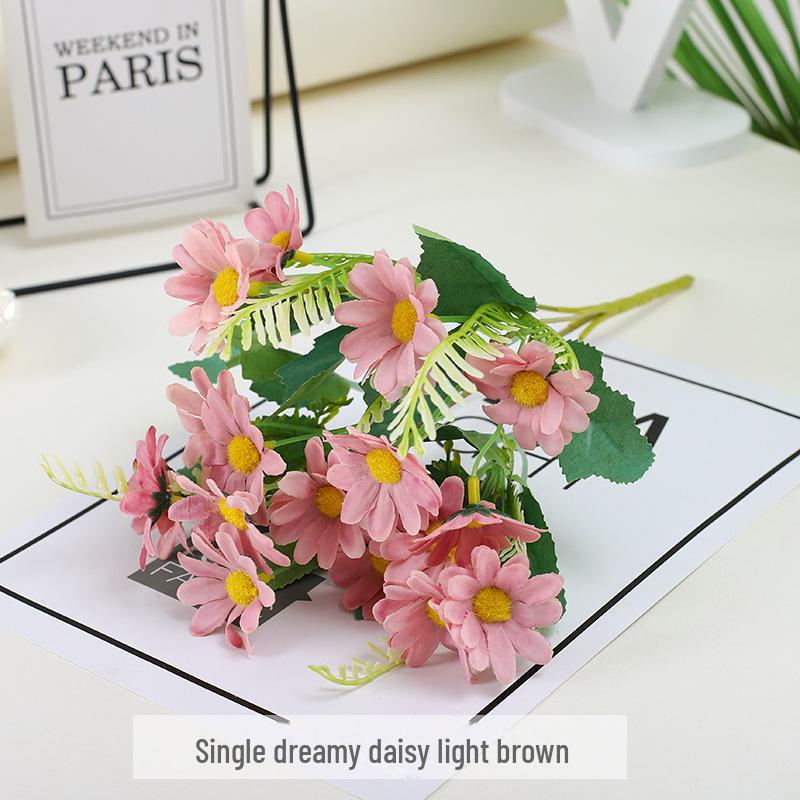 Small Daisy Chamomile Fake Bouquet for Home and Wedding Decoration