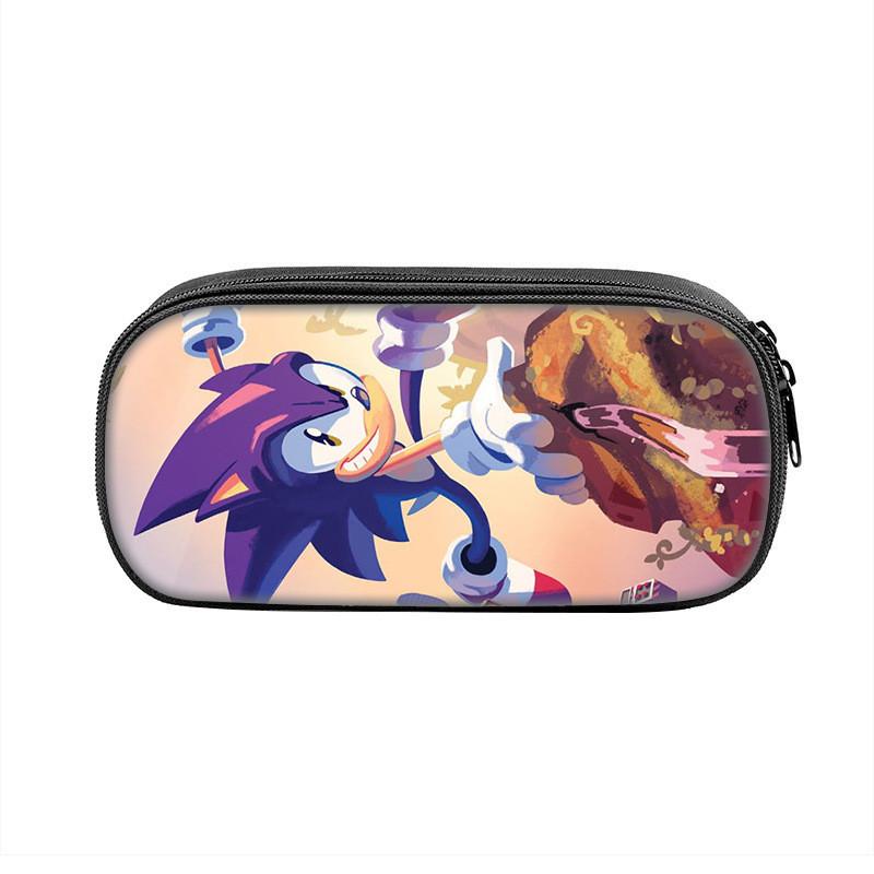 Sonic Cartoon Character Printed Student Single Layer Stationery Storage Bag For School And Gift