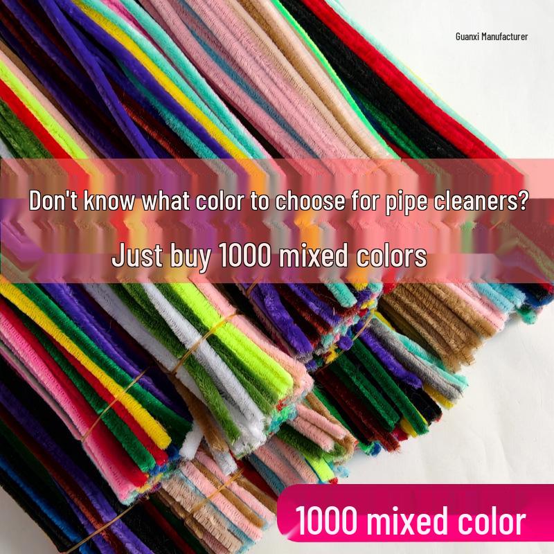 Buntes DIY-Chenille-Pfeifenreiniger-Set für Bastelarbeiten und handgefertigten Schmuck für Kleinkinder.