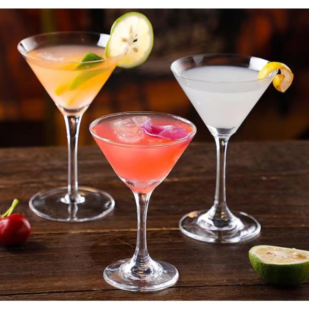 Cocktail Glasses, Martini Glasses, 6-Piece Set, 120ml, Crystal, Home and Commercial Use (120ml - Martini Cups (6 pieces))