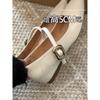 Temperament Mary Jane shoes women's one-button commuter pointed low-heeled soft leather soft-soled single shoes