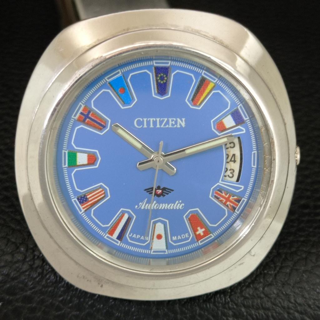 GENUINE VINTAGE CITIZEN AUTOMATIC 8200 JAPAN MENS BLUE DIAL WATCH a709325-1