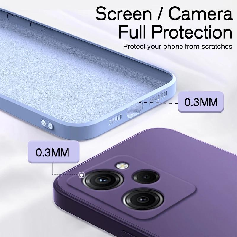 Puzdro Poco X5 Pro Štvorcové Tekutý Silikón Ochrana Objektívu Fotoaparátu Mäkký Kryt Pre Xiaomi Poco X5Pro Puzdrá na Telefón