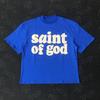 Frog Drift Fashion KANYE Streetwear SAINT OF GOD 100%Cotton Foaming Printing Clothing Loose Oversized Tees Tops T Shirt for Men
