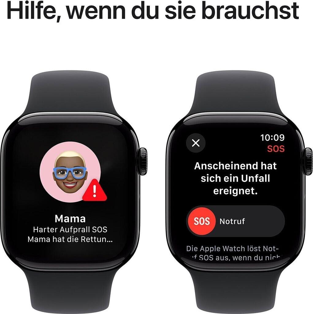 Apple Watch Series 10 4G 46mm Titan Natur Sportarmband Steingrau S/M