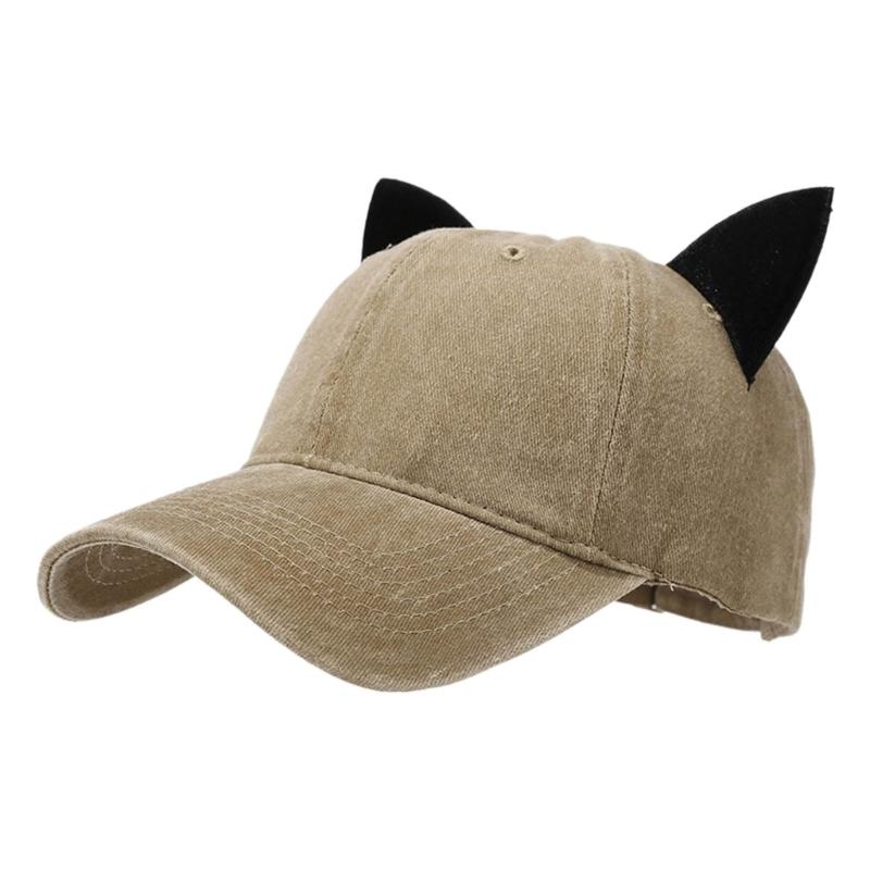 Cats Ear Baseball Hat for Girls Women Kitten Ears Casual Hat for Sports Gym Mountain Camping Hat Outdoor Activity