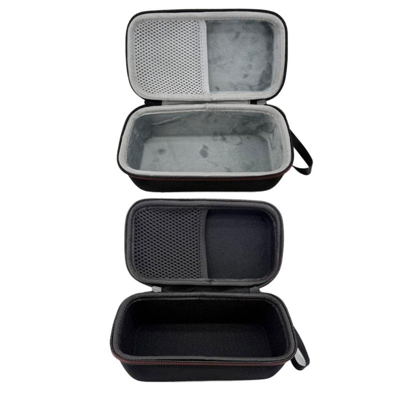 Hard Shell Speaker Storage Case, Daily Travel Bag with Mesh Pocket, Main Compartment, and Side Carry Handle Use