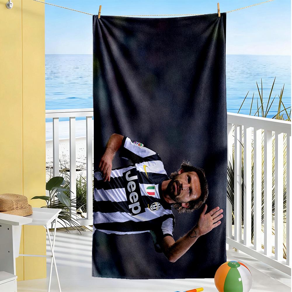 Soccer Player Action Field. Beach Towel High Absorbency & Quick-Dry Comfortable Lightweight Perfect for Traveling Yoga Camping and Swimming