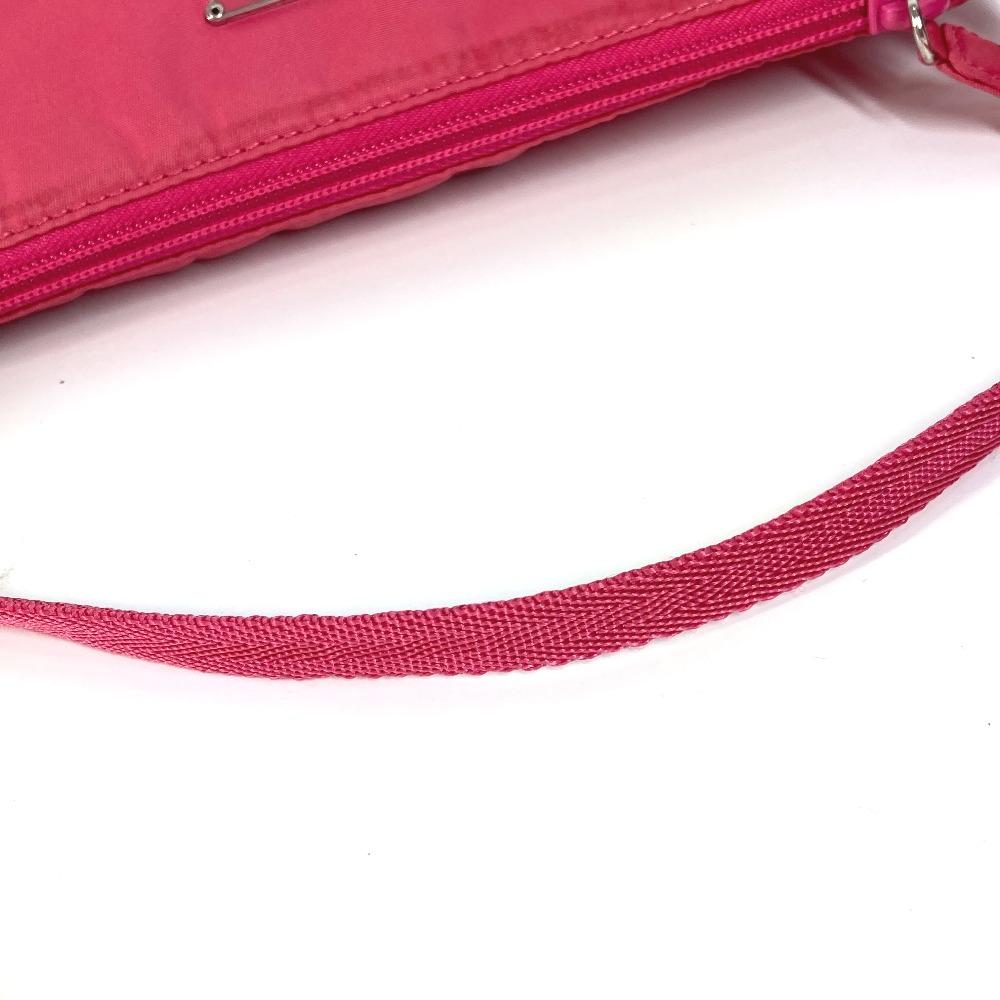 PRADA MV633 Triangle Logo Plate Hand Bag Accessory Pouch Shoulder Bag Pink