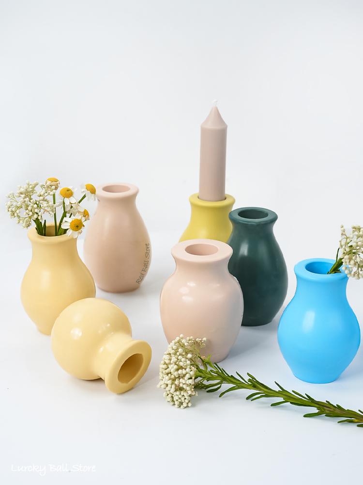 Ceramics Vase Silicone Mold Nordic Style Concrete Handmade Candlestick Casting Tools DIY Flowerpot Cement Resin Molds Home Decor
