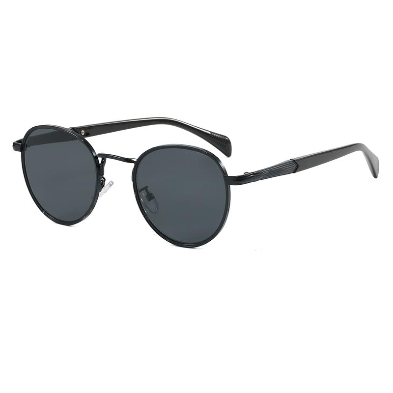 Occhiali da Sole Rotondi con Montatura in Metallo Donna Uomo Lenti di Lusso Occhiali Moda Vintage Occhiali da Sole UV 400