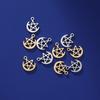 5pcs/lot Stainless Steel Gold Charms Irish Knot Hand Sun Flower Tree Ribbon Pentagram DIY Pendant for for Jewelry Making