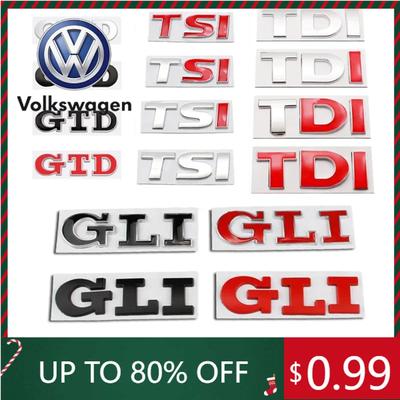 2026 Heiß Für VOLKSWAGEN VW 3D Metall TSI TDI GTD GLI Heckklappe Auto Emblem Abzeichen Aufkleber Auto Aufkleber Für VW Volkswagen Polo Golf