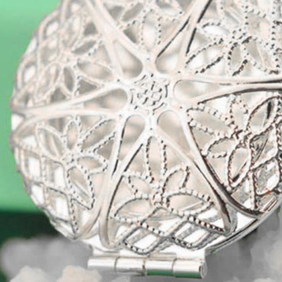 Hollow Round Pendant Long Durable Sturdy Snake Chain Hollow Photo Locket Pendant for  Evening Party