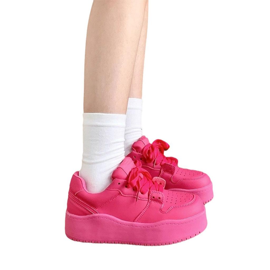 Dopamine Thick-soled Heightening Versatile Breadboard Shoes Women's Ins Summer New Yellow Casual Shoes