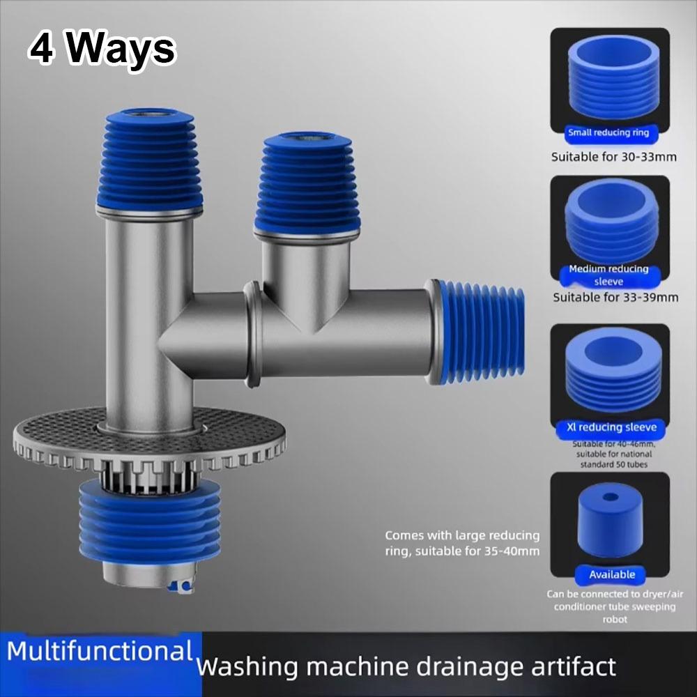 1Pcs 2/3/4 Ways Floor Drain Cover Universal Hose Adapter Disposer  Washing Machine