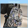 Cool Graffiti Design Cartoon Anime Laptop Backpack For High School Students Large Capacity Waterproof Black