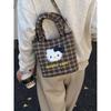 Hello Kitty Canvas Crossbody Bag With Padded Compartments For Casual Outings