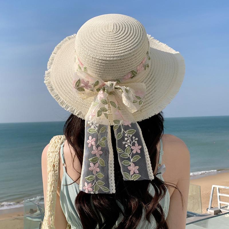 Summer Straw Hat For Women With Wide Brim Sunshade And Adjustable Fit For Beach Vacation