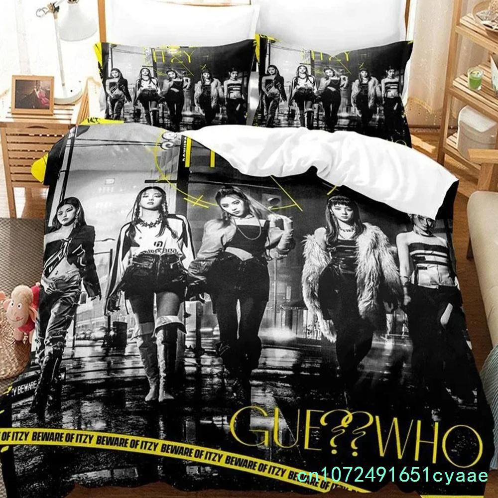 3D tisk Kpop skupina ITZY Ložní souprava Dvojlůžko Twin King Povlak na přikrývku Přikrývka Povlak na polštář Kluci Dívky Dospělí Ložnice
