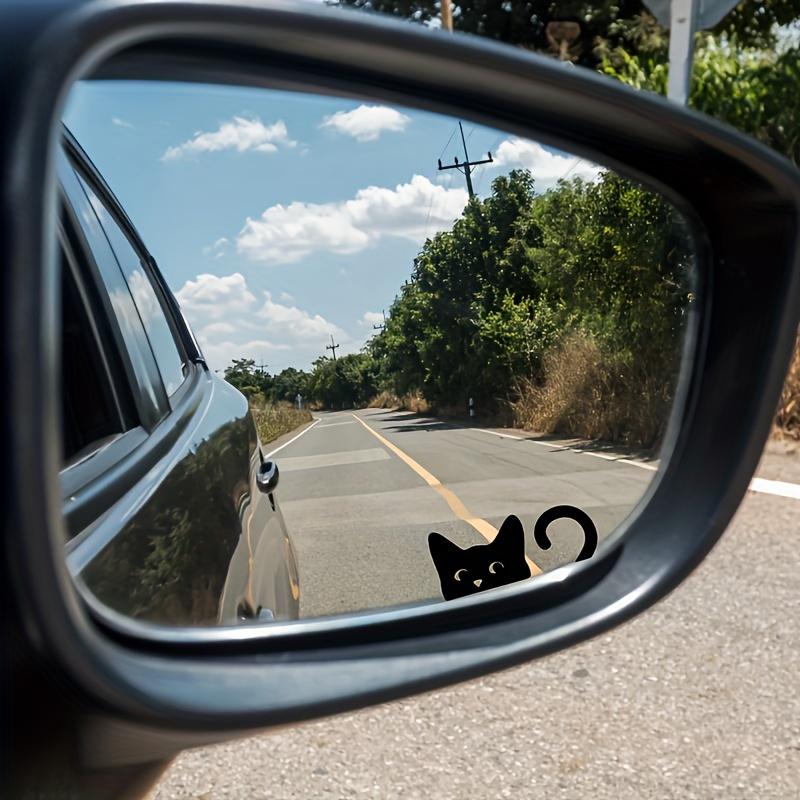 4PCS Car Rearview Mirror Peeking At Cat, Stealing Glances, Funny Stickers, Cartoon Decorative Stickers