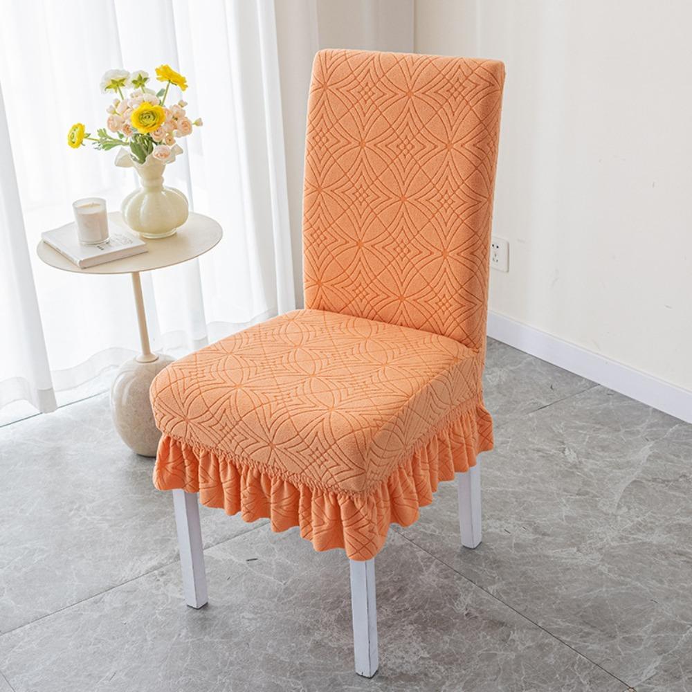 1PC Jacquard Plush Stool Slipcover Anti-Slip Skirt Chair Cover Seat Slipcover Living Home Decor