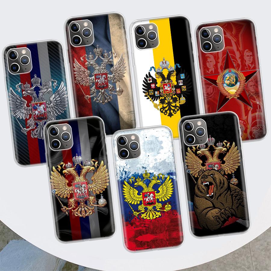 

Russia Russian Flags Emblem Phone Case For Apple iPhone 11 12 13 14 Pro 7 XR X XS Max 6 6S 8 Plus + Mini 5 SE Print Soft Cover C