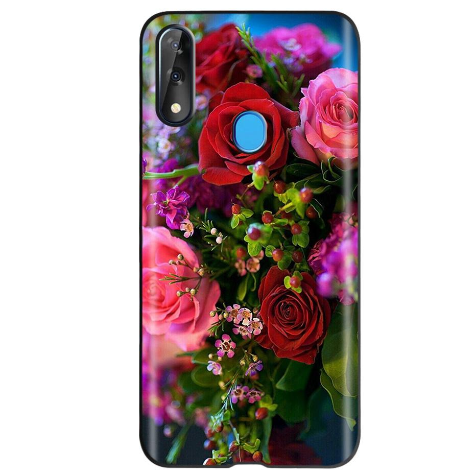 Etui do ZTE Blade V10 Modny Wzór Kwiatowy Serce Etui na Telefon do ZTE Blade V10 Vita V 10 Czarne Silikonowe Miękkie TPU Zderzak
