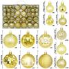100pcs Painted Christmas Tree Decoration Pendant 3/4/6CM Hanging Ornament Christmas Ball Set  Window