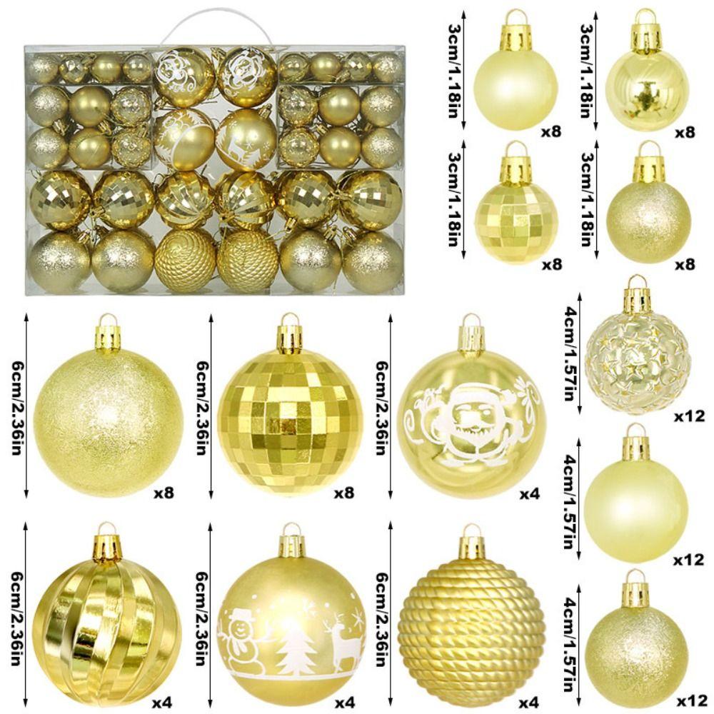 100 Stück Bemalter Weihnachtsbaumschmuck Anhänger 3/4/6CM Hängender Schmuck Weihnachtskugel Set Fenster