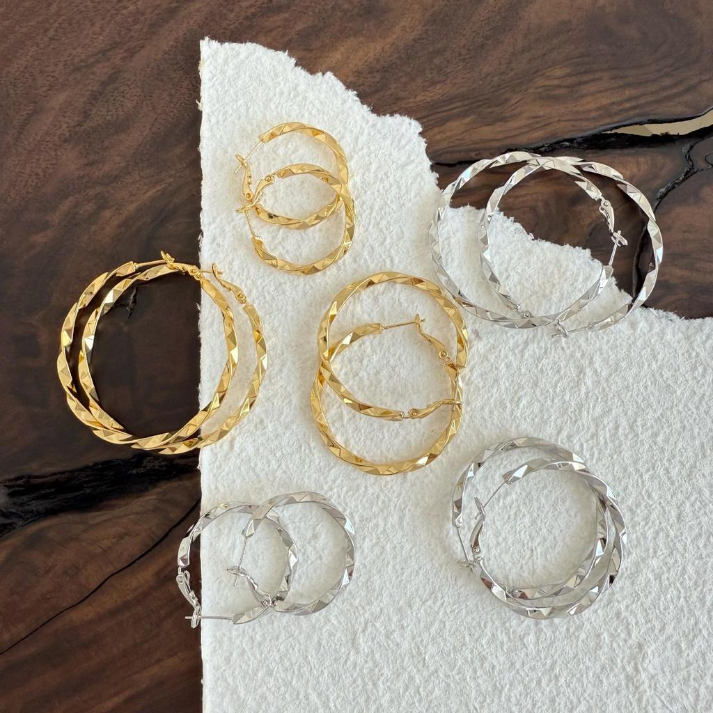 Sterlingsilber Gedrehte Nadel Creolen - Minimalistischer Schmuck im Stil koreanischer Influencer