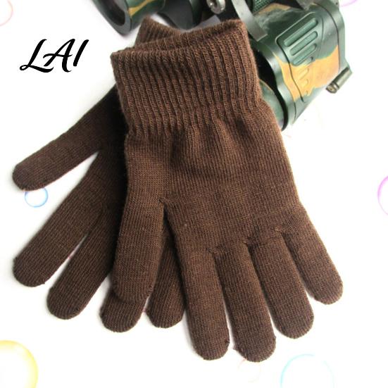 Cold Weather Accessories for Men Women Winter Thermal Gloves Women Thickened Velvet Lined Mittens Knit Five Finger High Elasticity with Elastic Rib