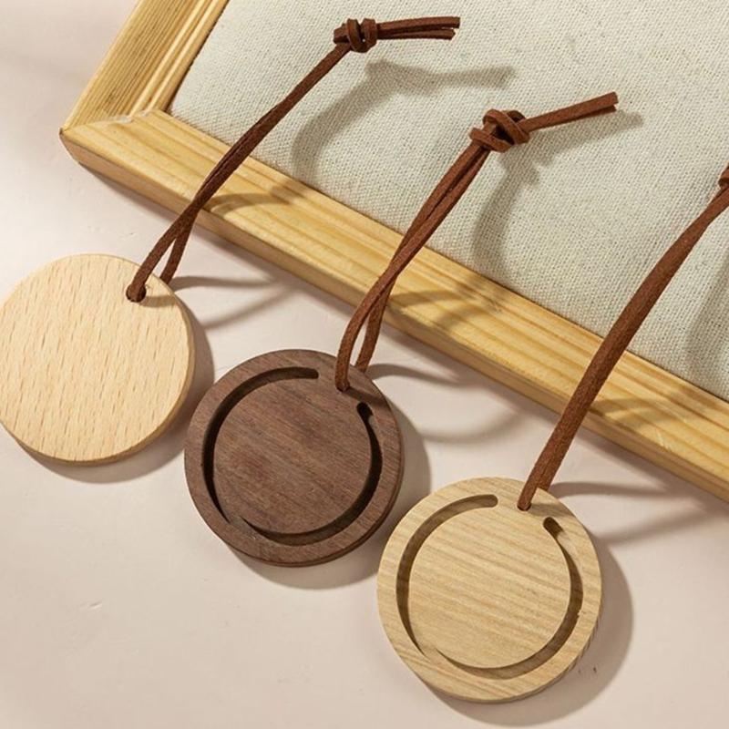 Set Of 2 Improved Wood Car Scent Disks With Simple Attachment Design And variable Scent Feature