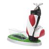 Golf Bag Pen Holder with Clock Card Case Kit for Desk Decoration Golf Gift for Golfer Fans