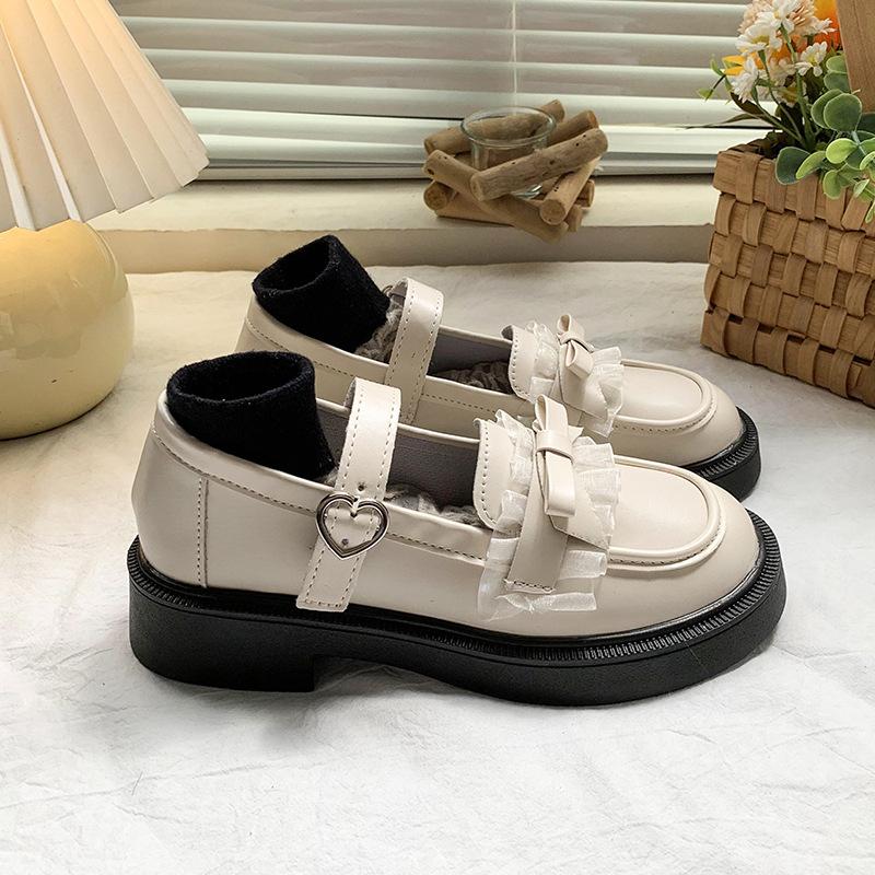 Fashion Bow-Knot Soft Shoes Woman Flats Oxfords Clogs Platform Butterfly Dress Leather Summer New Creepers Mary Janes Butterfly-knot
