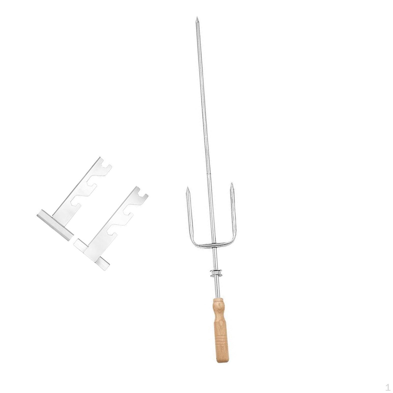 

Barbecue Fork Grill Stand Sturdy Practical Easy to Clean Kabob Sticks Spit for Outdoor Veggies