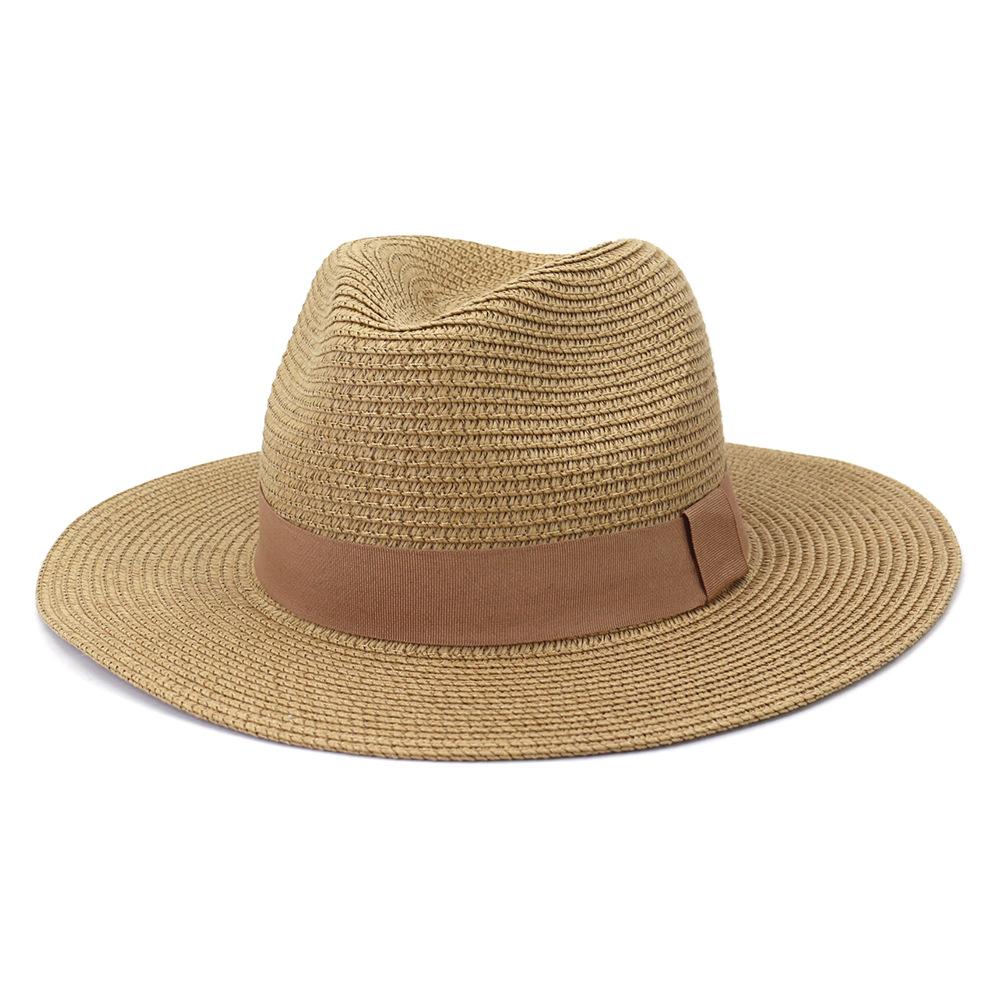 

Sun hat Summer Panama wide brimmed straw hat Fashion colorful outdoor jazz beach men and women s sun hat sale M55-58cm