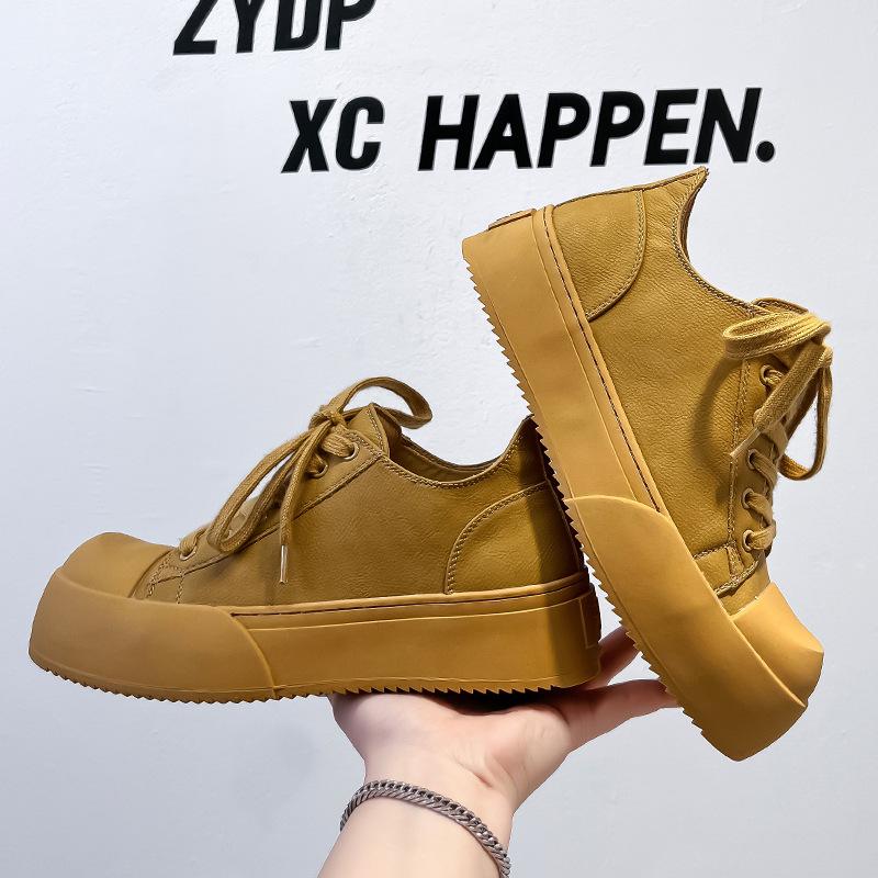 Men's Shoes American Lace-up Sports Men's Board Shoes Big Head Casual Platform Heightening Derby Shoes 24326-A